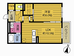 ノワール・エムズ 1LDKの間取図画像