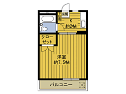 コーポラスETO 1Kの間取図画像