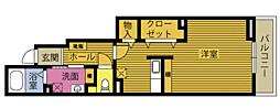 ボヌール ワンルームの間取図画像