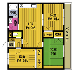 M・サルファー 3LDKの間取図画像