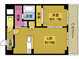 グリーンビル寿 1LDKの間取図画像