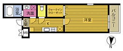 レガーロ富士見 1Kの間取図画像