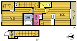 アスカ覧 1LDKの間取図画像
