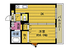 桝屋'1 1DKの間取図画像