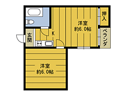 みなとビル 1DKの間取図画像