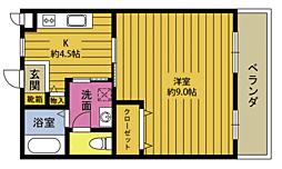スエヒロマンション 1Kの間取図画像