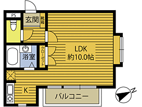 Ｕ－Ｖｉｌｌａ 203 ｜ 大分県大分市ふじが丘山手１丁目（賃貸マンション1R・2階・24.35㎡） その2