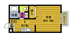 セジュールSE 1Kの間取図画像