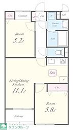 Soleil本厚木 2LDKの間取図画像