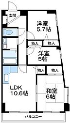 ヴァンクレール 3LDKの間取図画像
