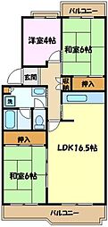 グリーンタウン宮の里1号棟 3LDKの間取図画像