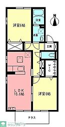 エテルナコートB 2LDKの間取図画像