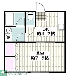 マホロバホームB 1DKの間取図画像