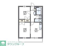 レオパレスサーナ 2DKの間取図画像