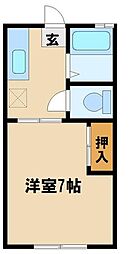 オレンジハイツ2 1DKの間取図画像