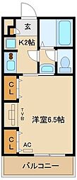 リブリ・ヴェルジュ本厚木 1Kの間取図画像