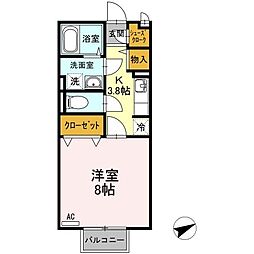 マ・メゾンASUKA3 1Kの間取図画像