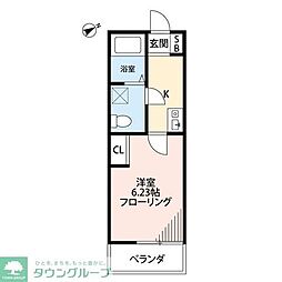 フェリオ本厚木 1Kの間取図画像