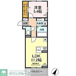 アジュール 1LDKの間取図画像