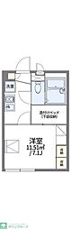 レオパレスイワイ 1Kの間取図画像