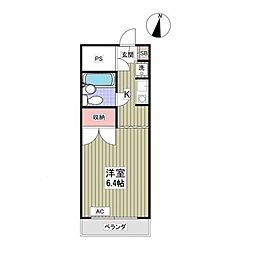 リュミエ本厚木 1Kの間取図画像