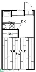 グリーンウインズ1 1Kの間取図画像