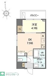 マイシティ厚木中町 1DKの間取図画像