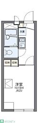 レオパレスラッキーハイムF 1Kの間取図画像
