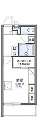 レオパレスソワメゾン3 1Kの間取図画像
