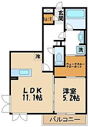 マリアエレナ 1LDKの間取図画像