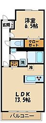 クルベルク 1LDKの間取図画像