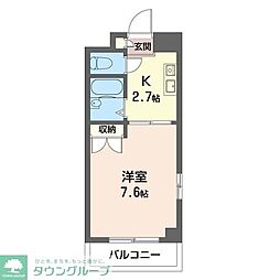 ソレイユ三和 1Kの間取図画像
