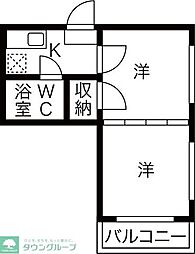 レジデンスカープ厚木 2Kの間取図画像