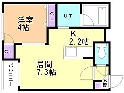 アズールVI（旧　Ｊｏａｎｎａーｗ17） 3階1LDKの間取り