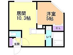 Ｓ−ＲＥＳＩＤＥＮＣＥ桑園ＥＡＳＴ（旧サムティ桑園ＥＡＳＴ） 2階1LDKの間取り