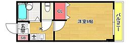 ライラックパート2 1Kの間取図画像