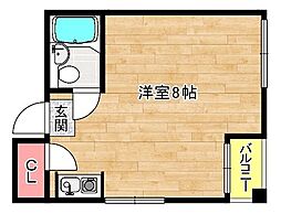 ライラックパート1 ワンルームの間取図画像
