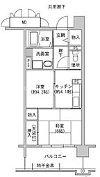 コーシャハイツ森之宮 2Kの間取図画像