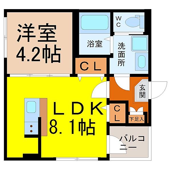 愛知県名古屋市中村区角割町５丁目(賃貸アパート1LDK・1階・30.99㎡)の写真 その2