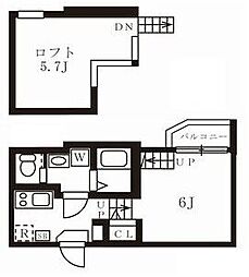 ハーモニーテラスグランハイム車道 1Kの間取図画像