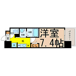 リバーコート砂田橋 1Kの間取図画像
