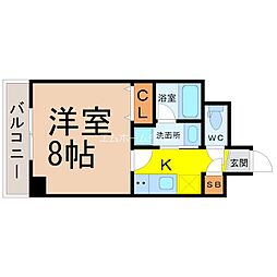 プルミエ志賀本通 1Kの間取図画像