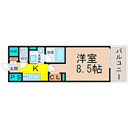 セレニティー大須 1Kの間取図画像