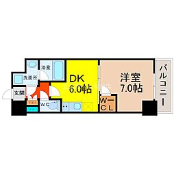 MX-1 1DKの間取図画像