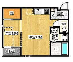 エステート西高蔵 1LDKの間取図画像