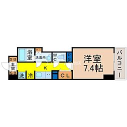 スリーアイランドタワー千種 1Kの間取図画像