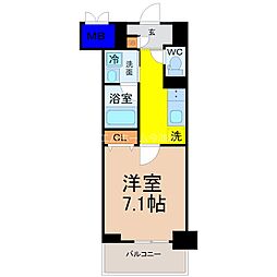 カルマート 1Kの間取図画像