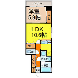 ライブコート泉 1Kの間取図画像