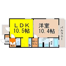 さくらHills名駅NORTH 1LDKの間取図画像