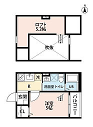 AKレジデンス2 1Kの間取図画像